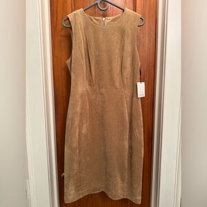 Calvin Klein Faux Suede Sheath Midi Dress NWT